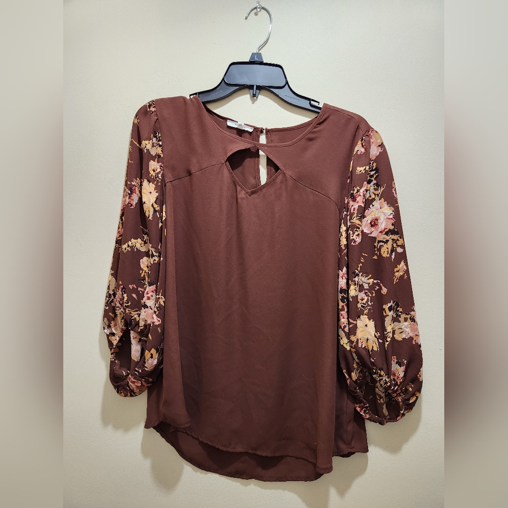 Maurices Brown Floral Blouse